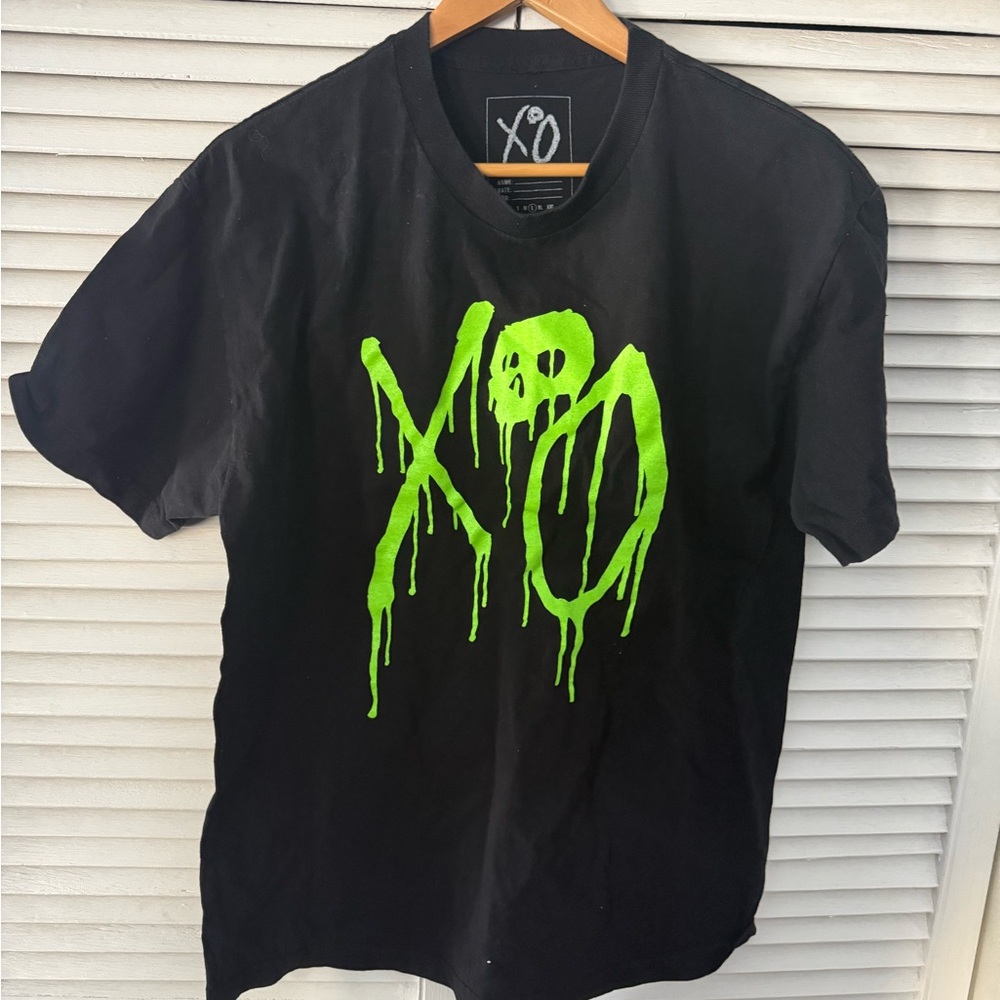 XO Black and Neon Green Graphic Tee